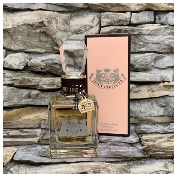 Juicy Couture 1.7 Perfume Signature Bottle Charm Necklace Collectible Glass New - Picture 2 of 3